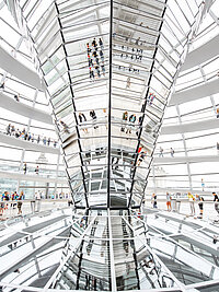 Bild der Reichstagskupppel von innen