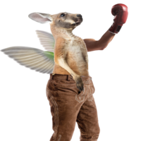 Das Bild von einem k&auml;nguruh-&auml;hnlichen Wolpertinger.